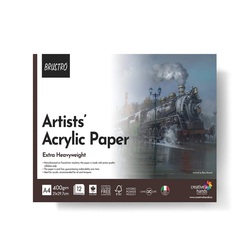 BRUSTRO ACRYLIC GLUED PAD A4 400gsm 12 SHEETS